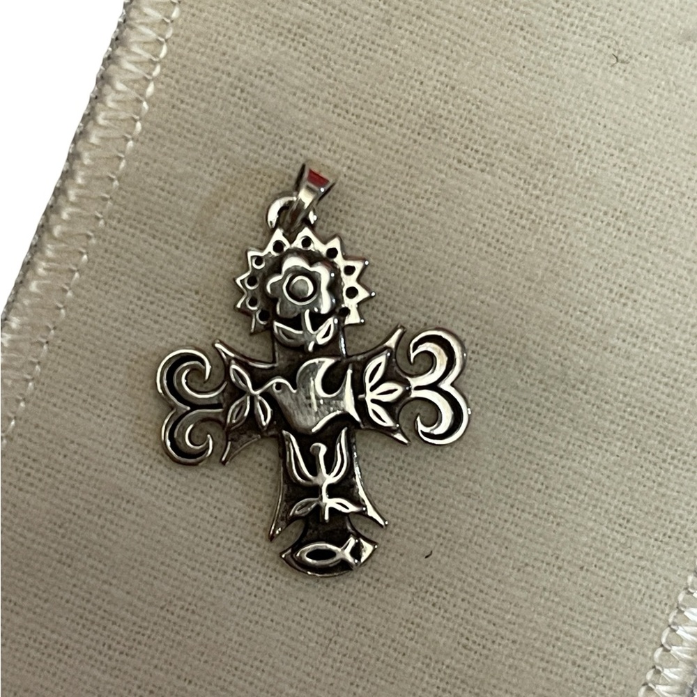 James Avery Small Primavera Cross Silver 925 Retired Pendent with box and bag